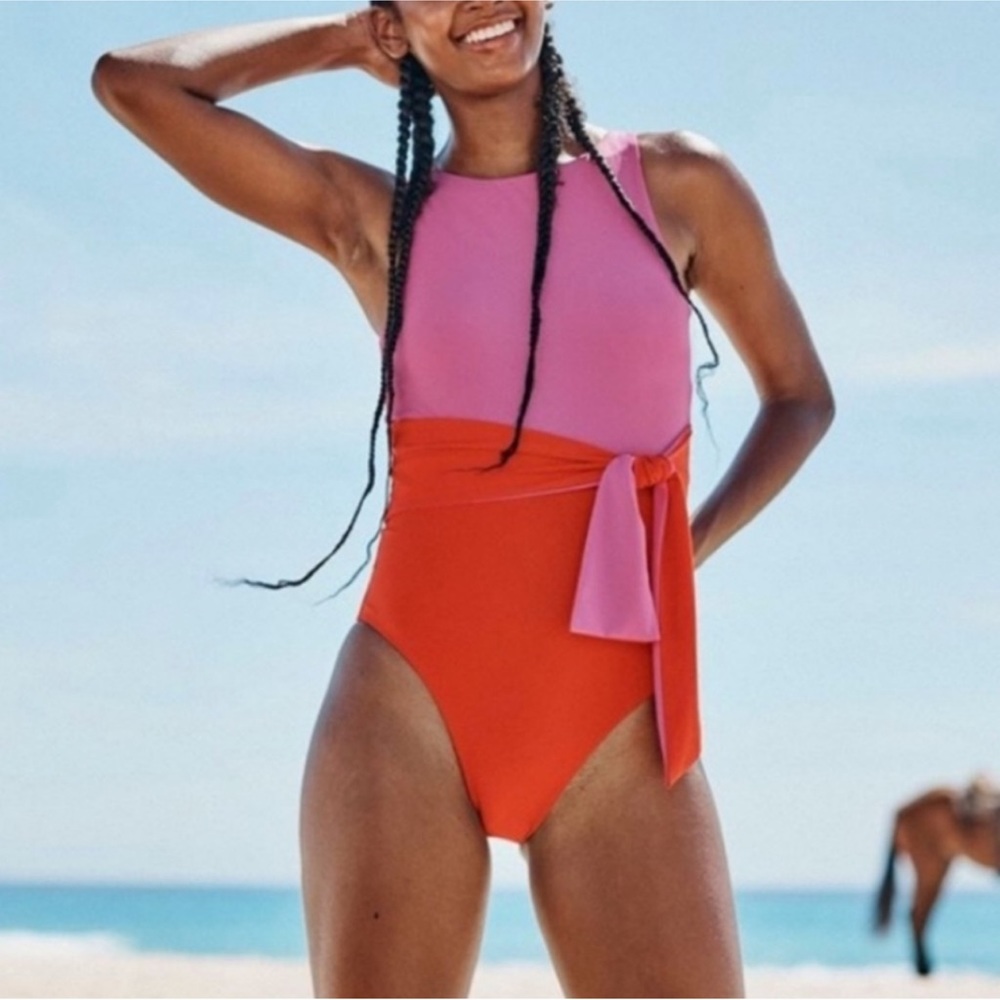 Summersalt one piece fuschia pink and red